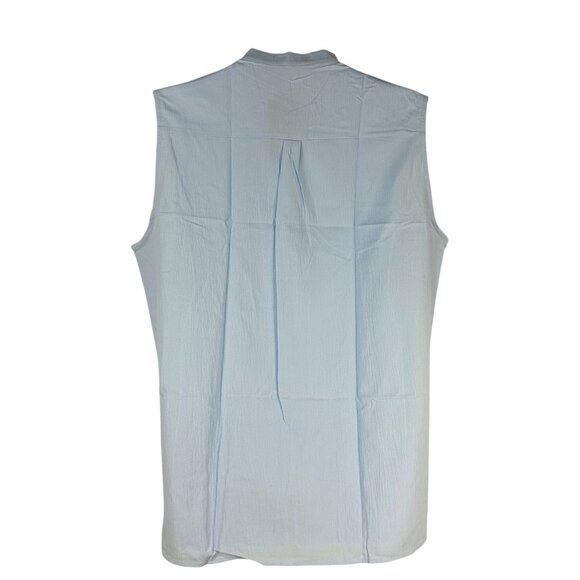 Hawalili Womens Sleeveless Light Blue Mandarin Collar Top XL Polyester Blend New - Picture 3 of 11